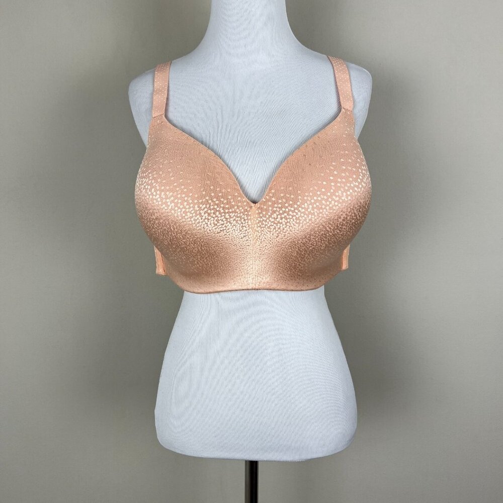 Wacoal Women's 38DDD Back Appeal Wirefree Contour Bra 856303 Padded Cream Peach